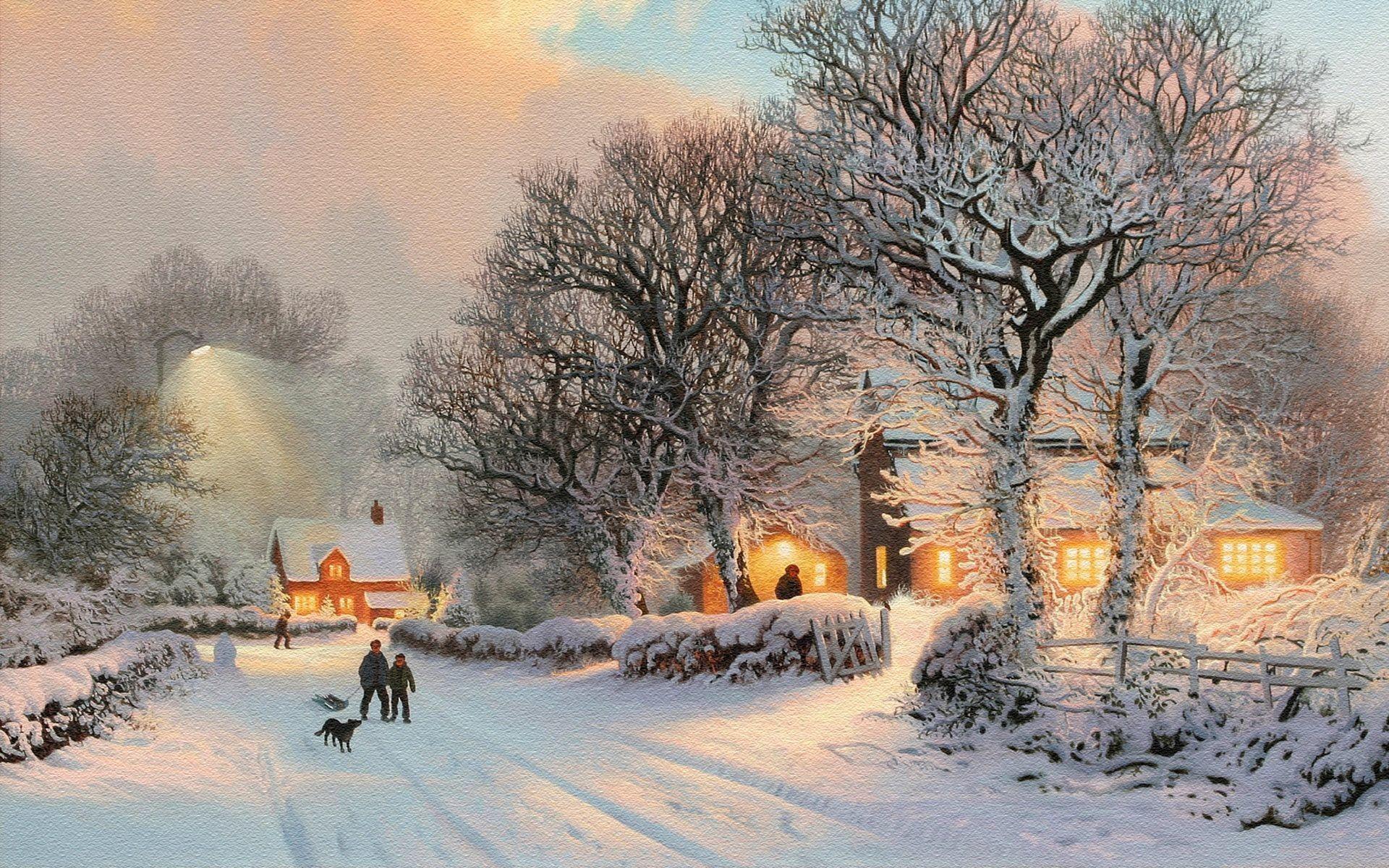 1920x1200 Cosy Winter Scenes hình nền