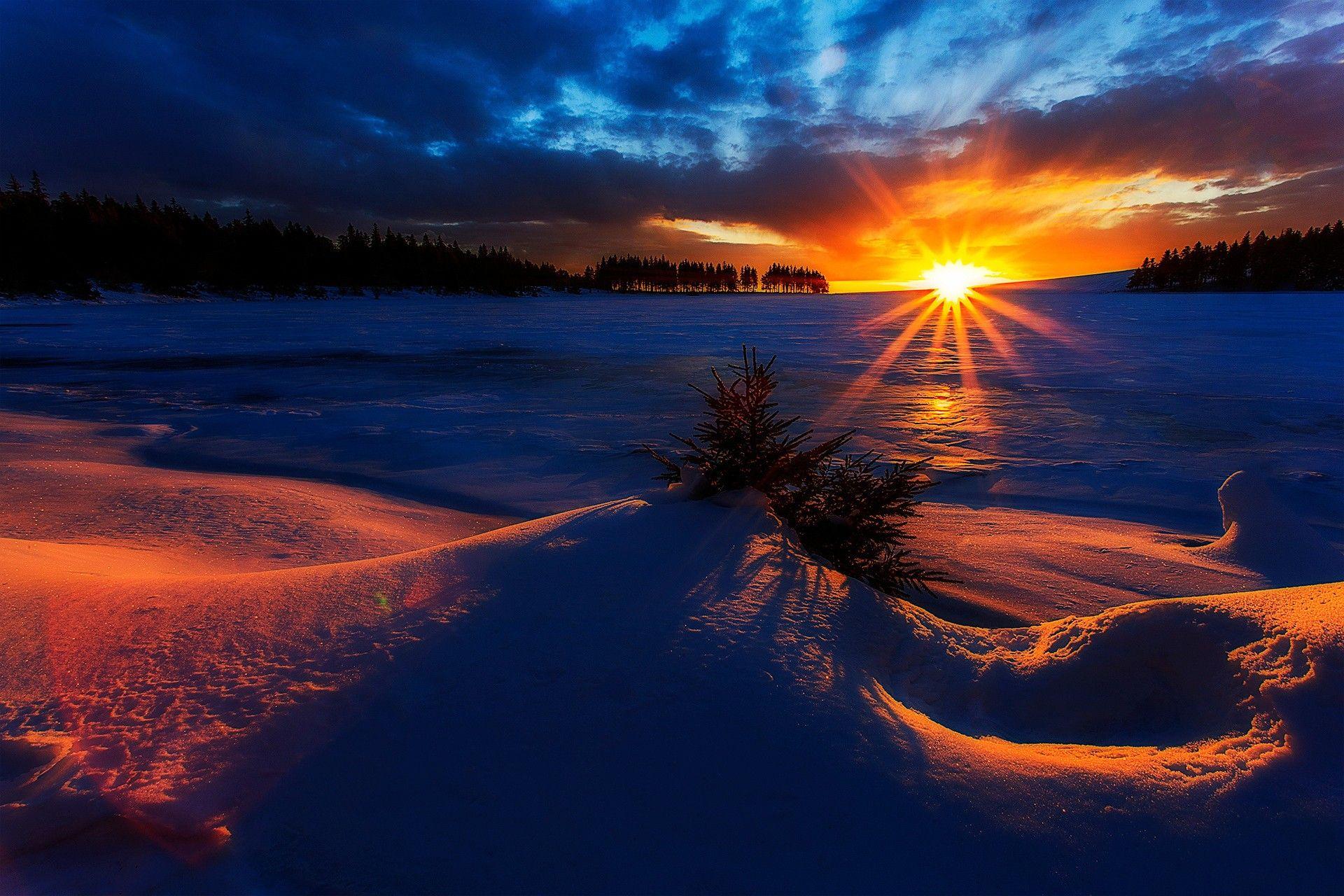 1920x1280 Winter Sunrise HD Wallpaper. Background Imagex1280