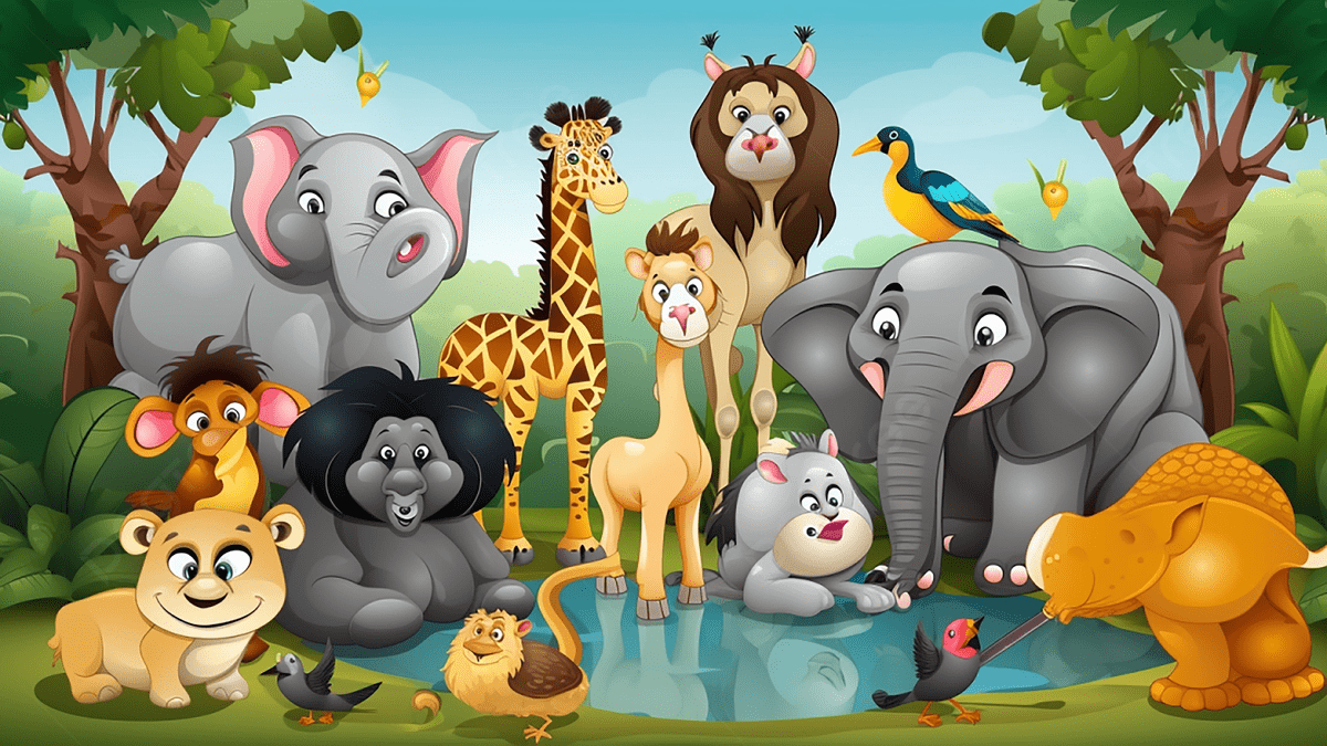 1200x675 Animal Water Forest Background, Animal