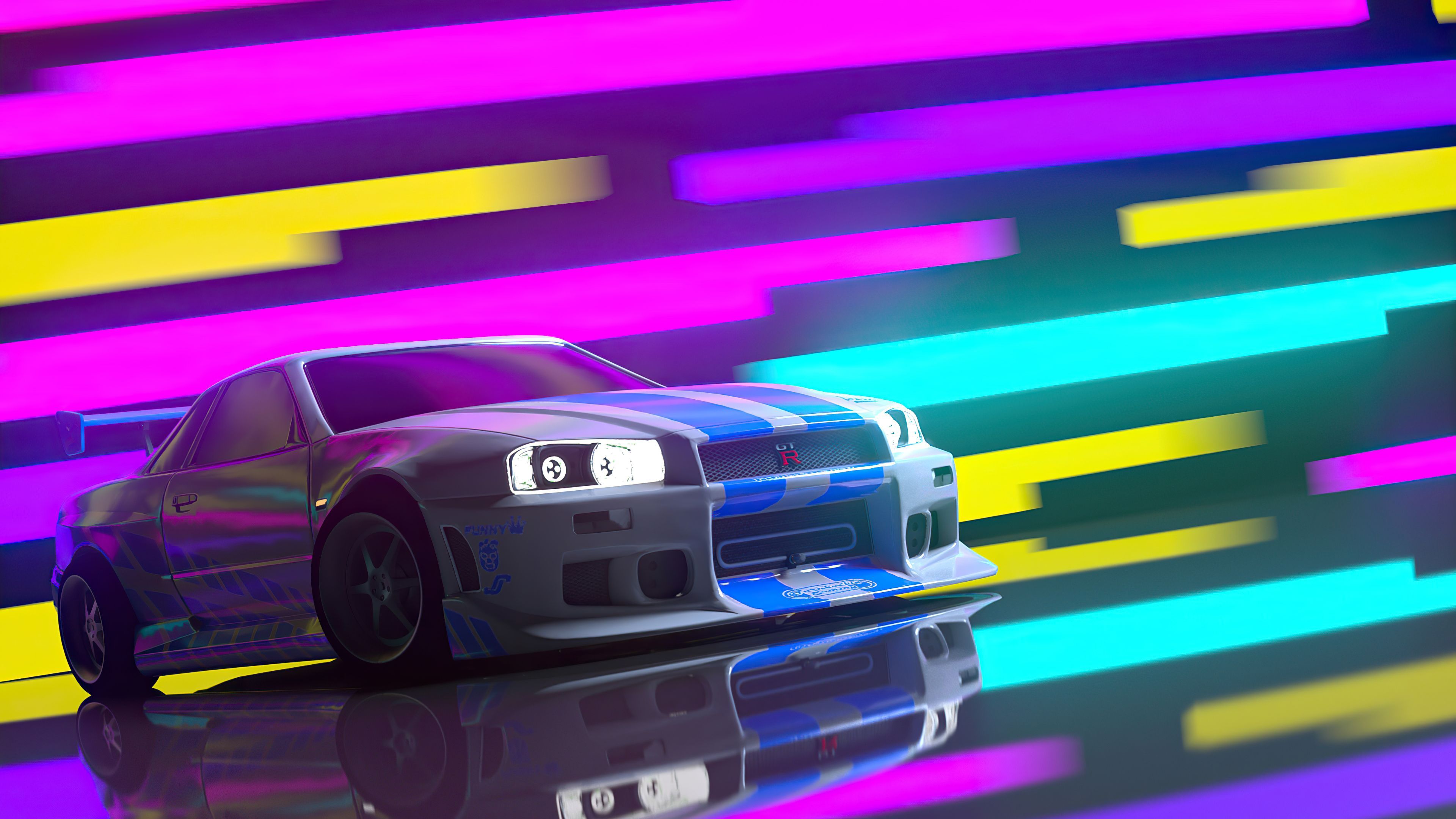 3840x2160 Anime GTR R34 4k Wallpaper