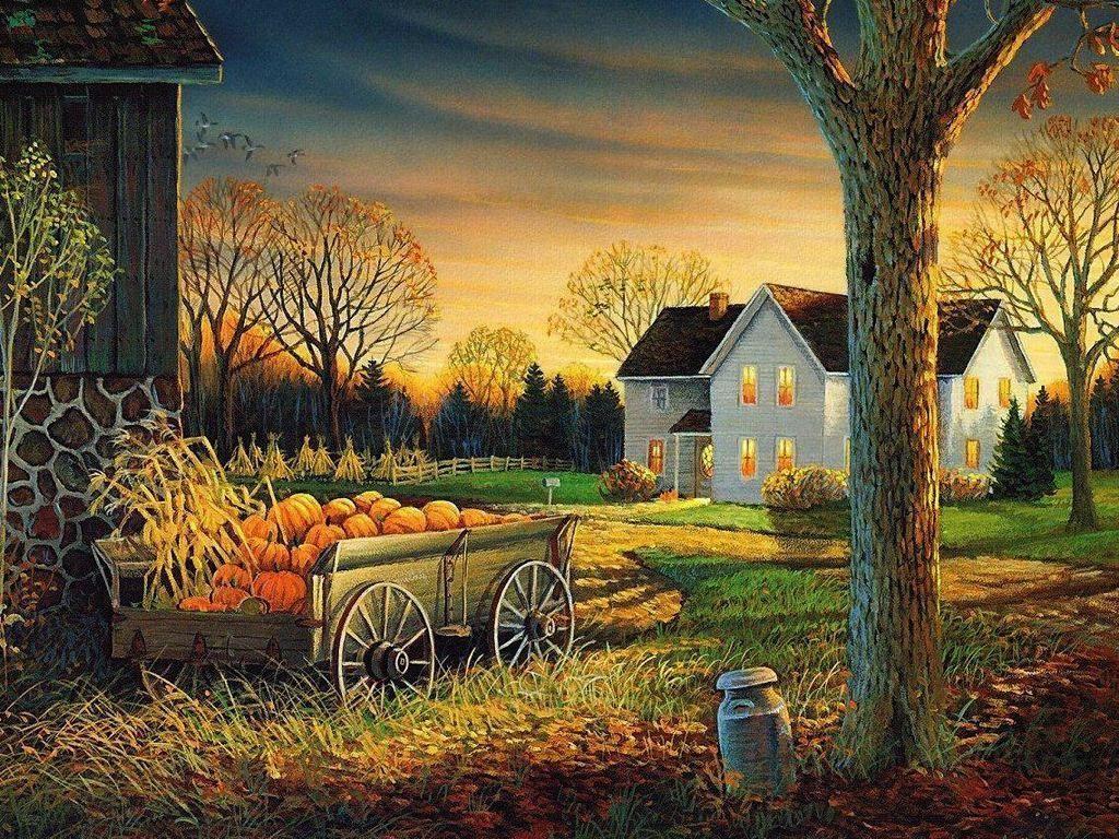 1024x768 Harvest Scenes Wallpaper