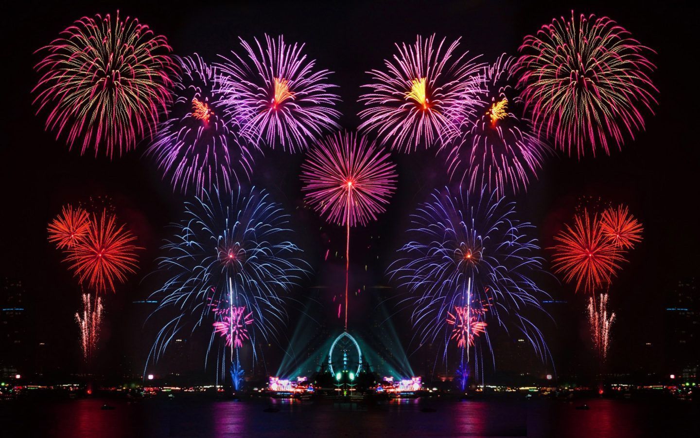 1440x900 Happy New Year New Years Eve Fireworks