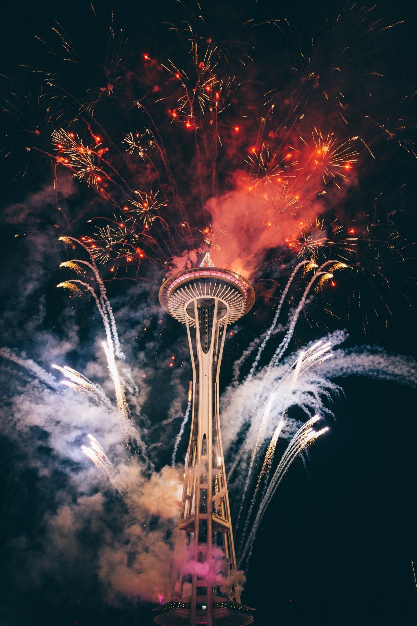 1365x2048 Firework, Celebration, Space needle