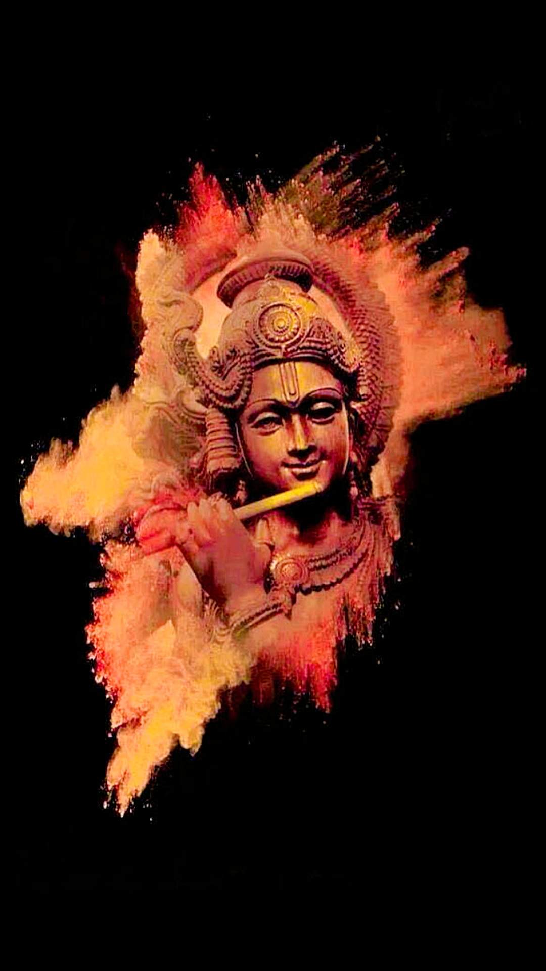 1080x1920 Lord Krishna Dark Wallpaper