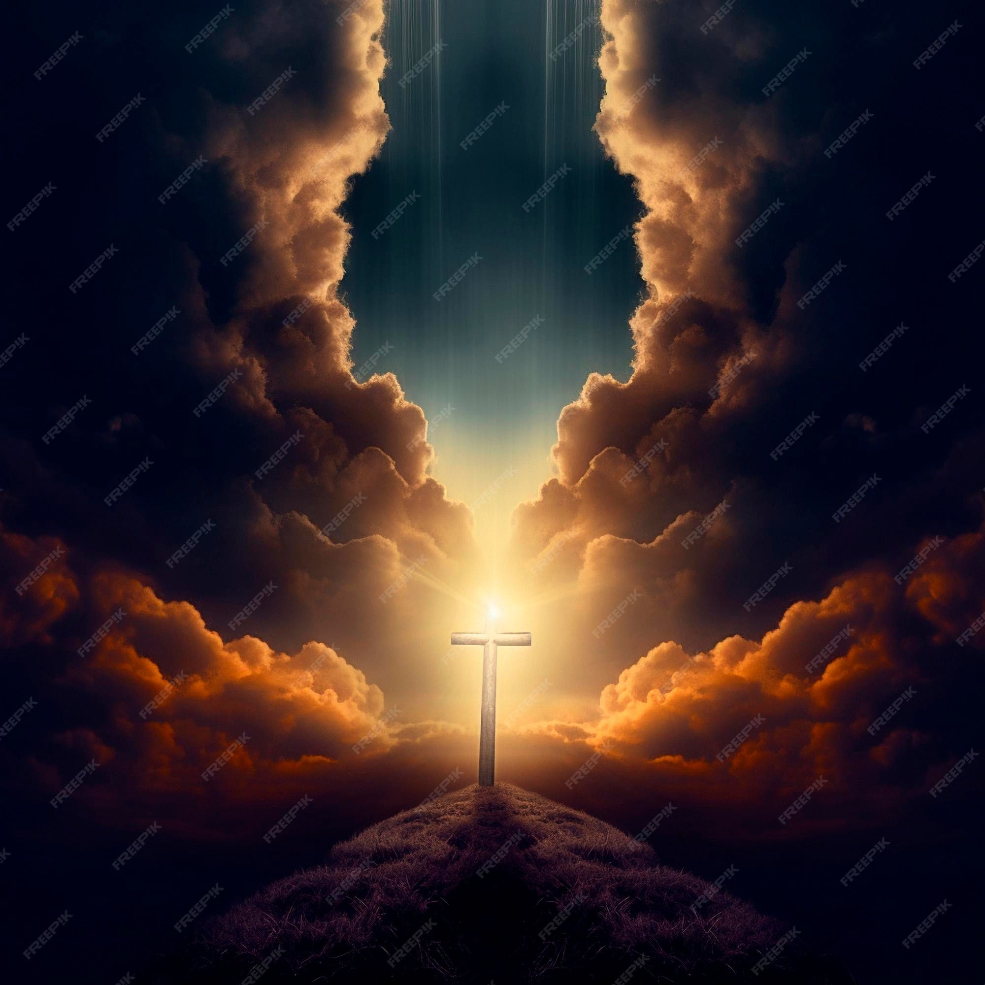 2000x2000 Premium Photo. A cross is on a hill