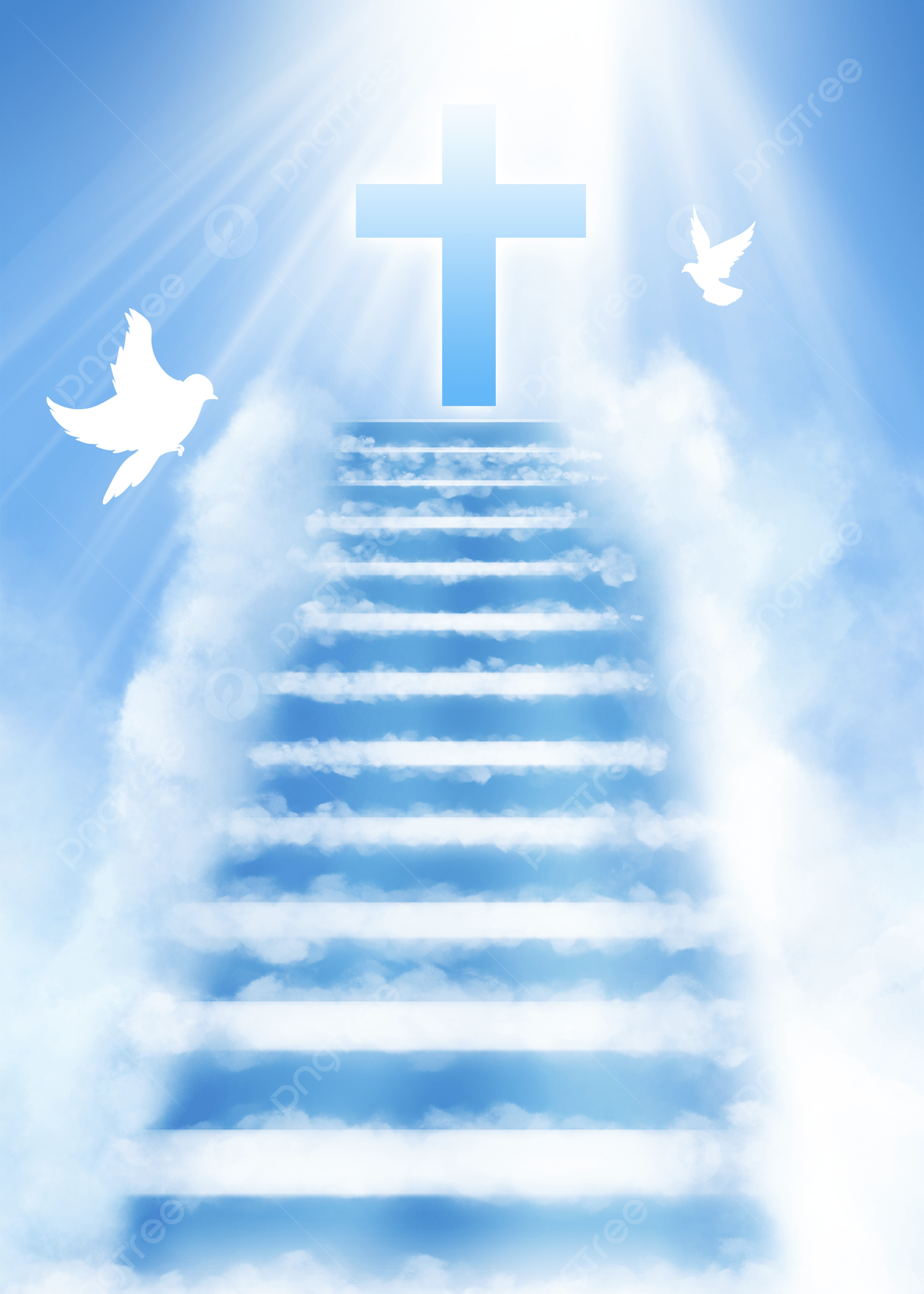 1200x1680 Cross Jesus Stairs Heaven Background