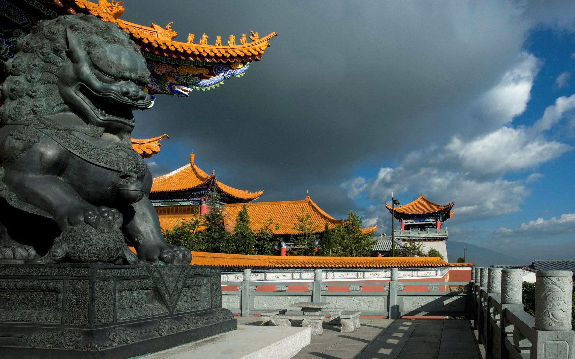 1920x1200 Download desktop wallpaper Chinese statue