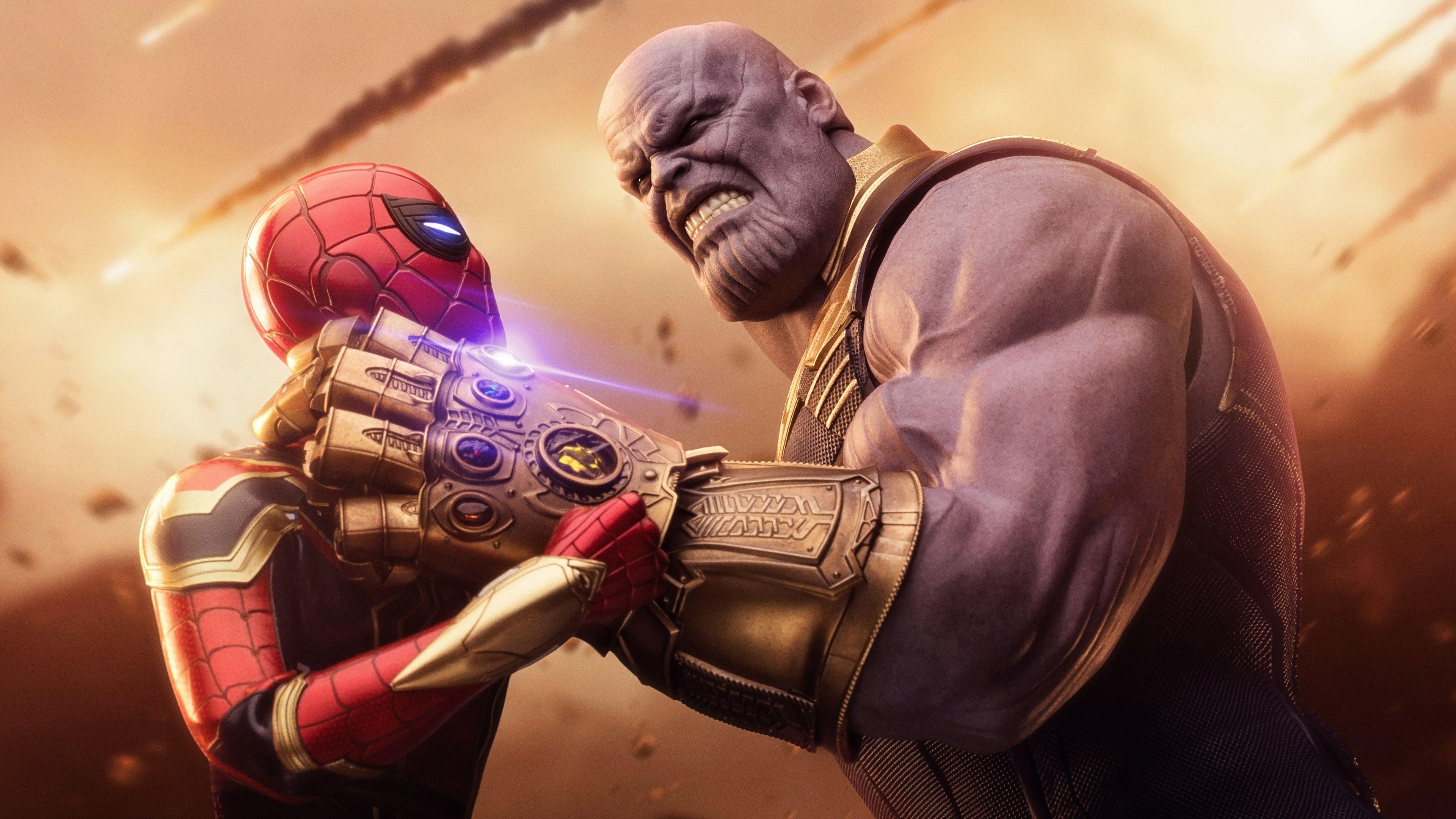 3840x2160 Wallpaper 4k Spiderman Thanos Avengers Infinity War 4k 4k
