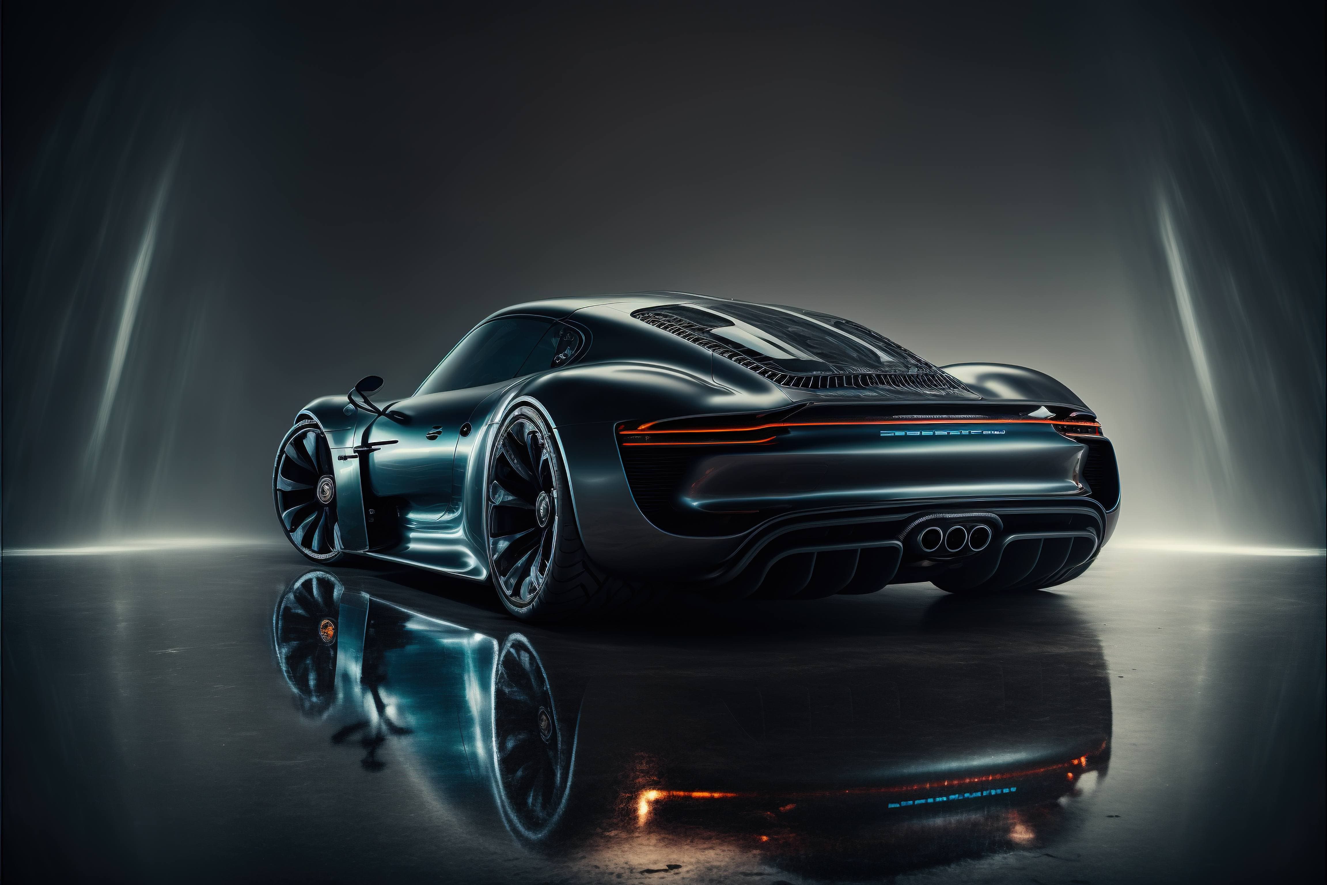 4608x3072 Concept of a futuristic Porsche sports car