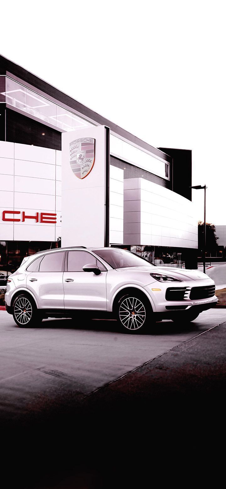 720x1560 Porsche Macan In Front Of Showroom 4K