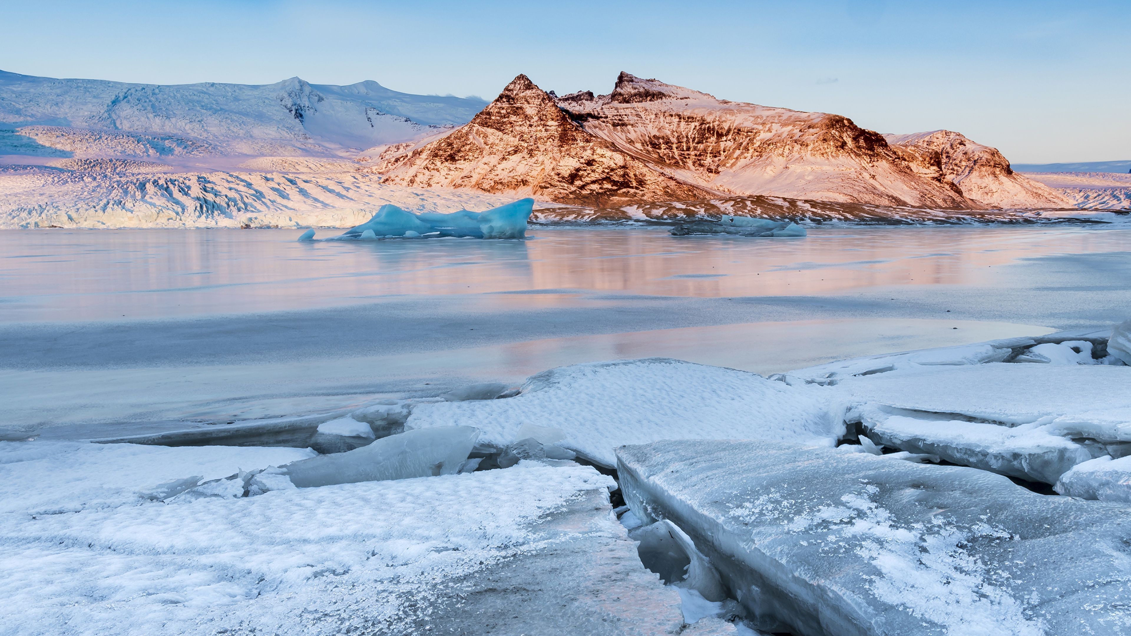 3840x2160 Picture Iceland Ice Cliff Winter