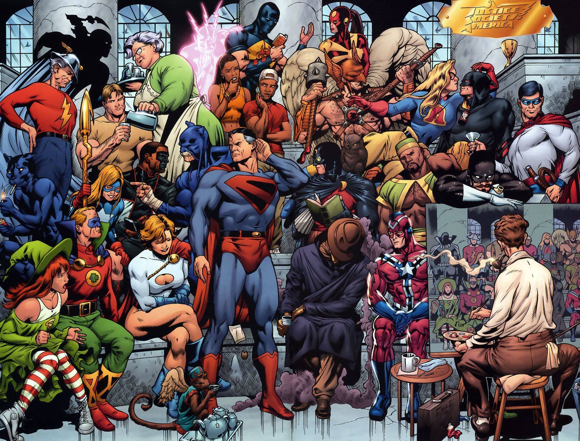 1920x1461 Justice Society Of America Wallpaper