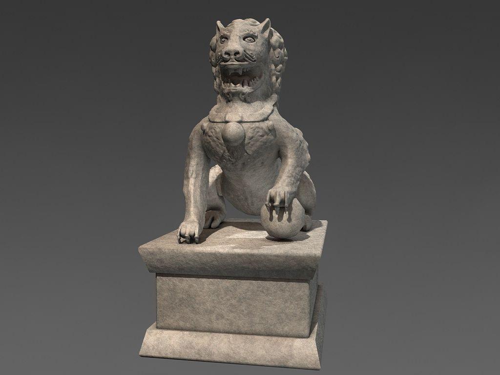 1024x768 Chinese statues pack 3D model