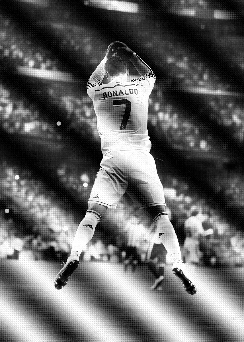 857x1200 Ronaldo Football Player BW' Poster
