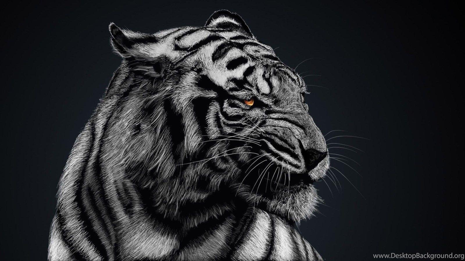 Wallpaper ID: 859247 / 1080P, awesome, tiger, 3d and abstract, deadly,  dark, danger, stunning, animal Wallpaper