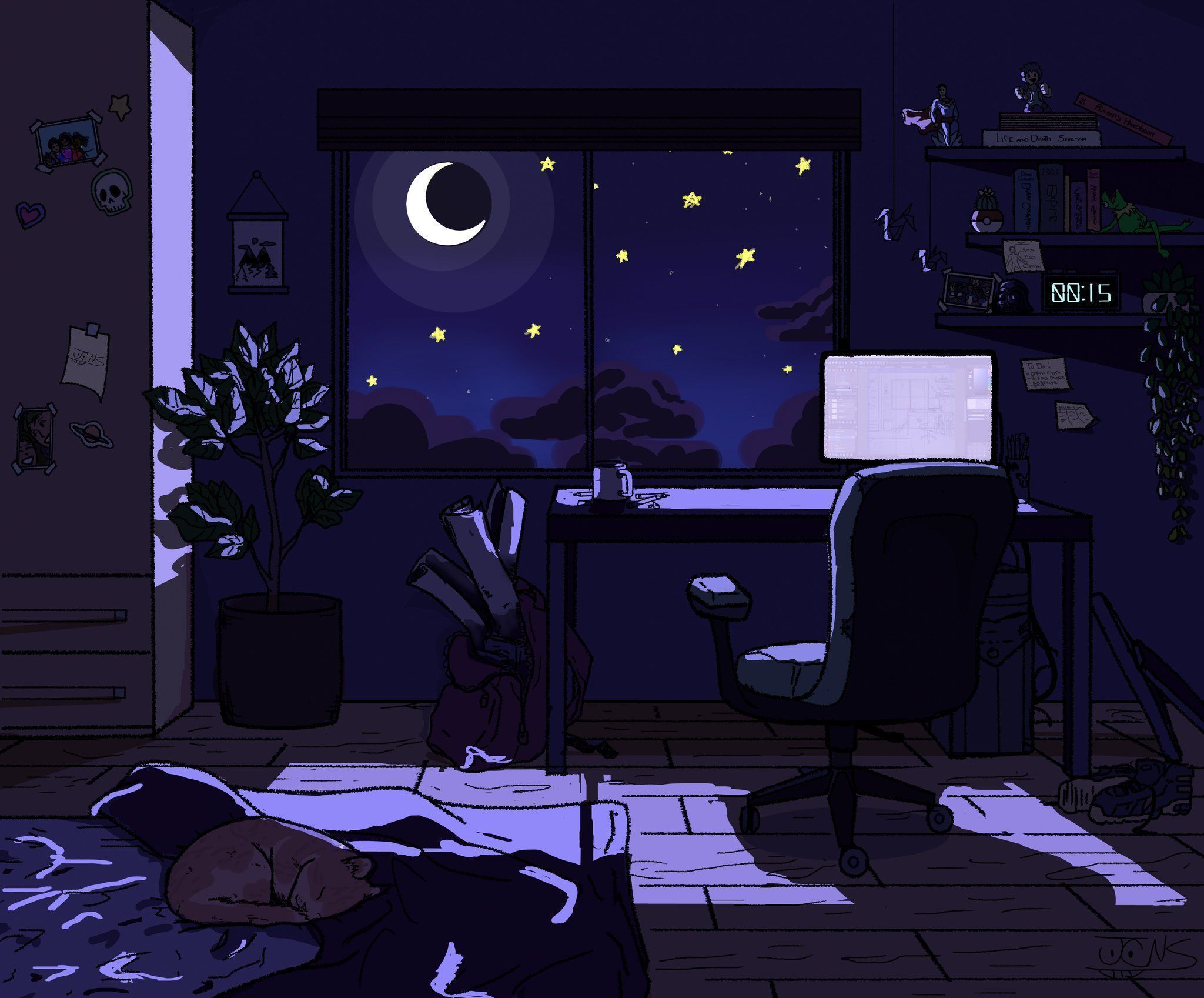 2048x1697 Cozy Aesthetic Drawing Wallpaper