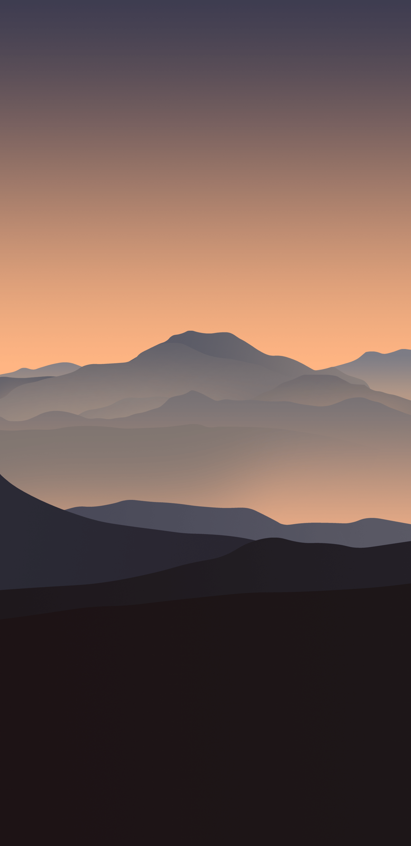 1440x2960 ​​Hình nền trong tuần: núi hoàng hôn