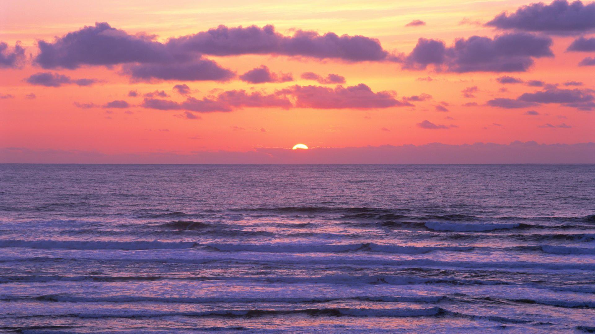 1920x1080 Ocean Sunset Wallpaper - Summer Aesthetic Tumblr Background