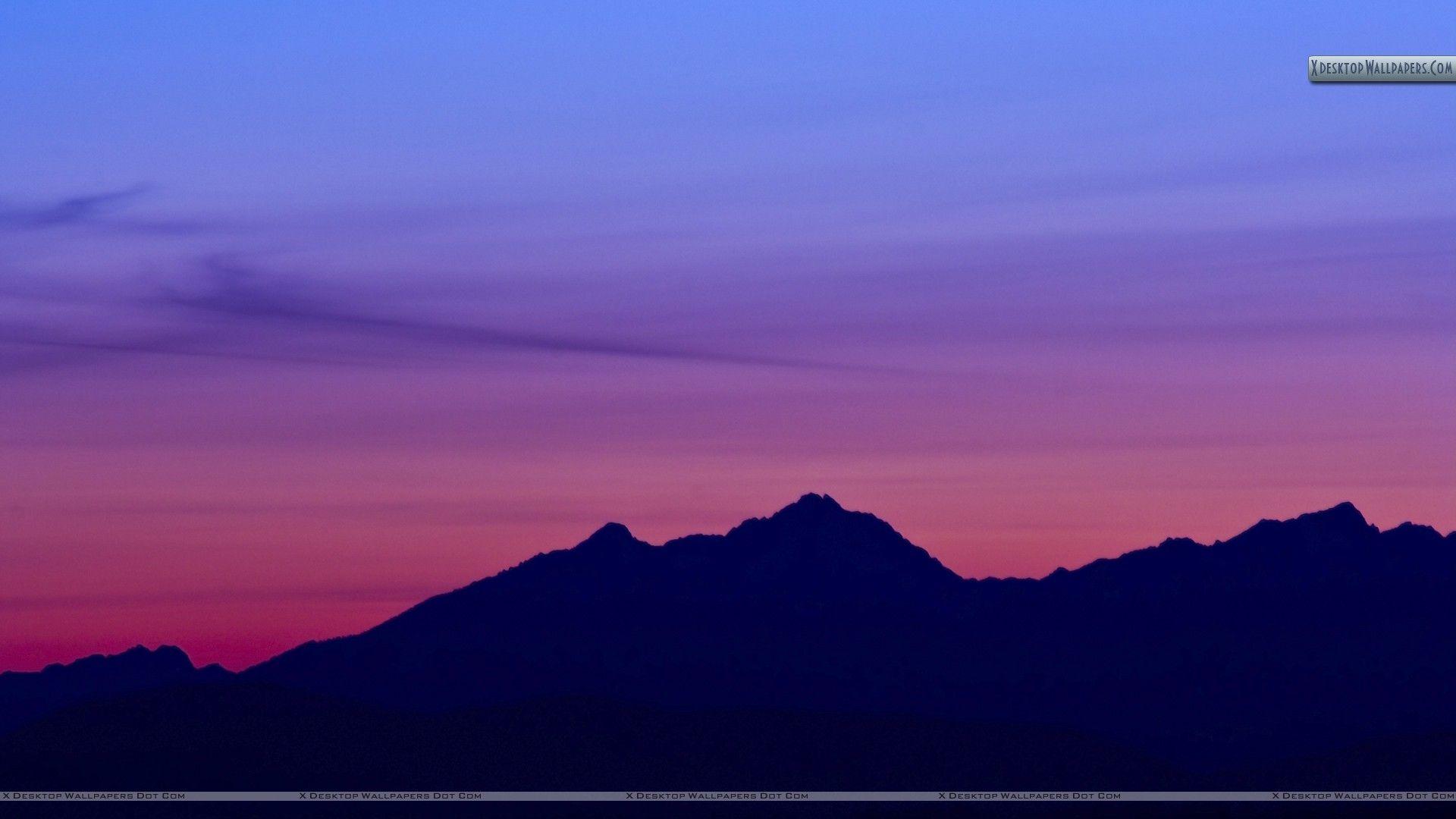 1920x1080 Mountain In Pink Evening At Sunset Hình nền