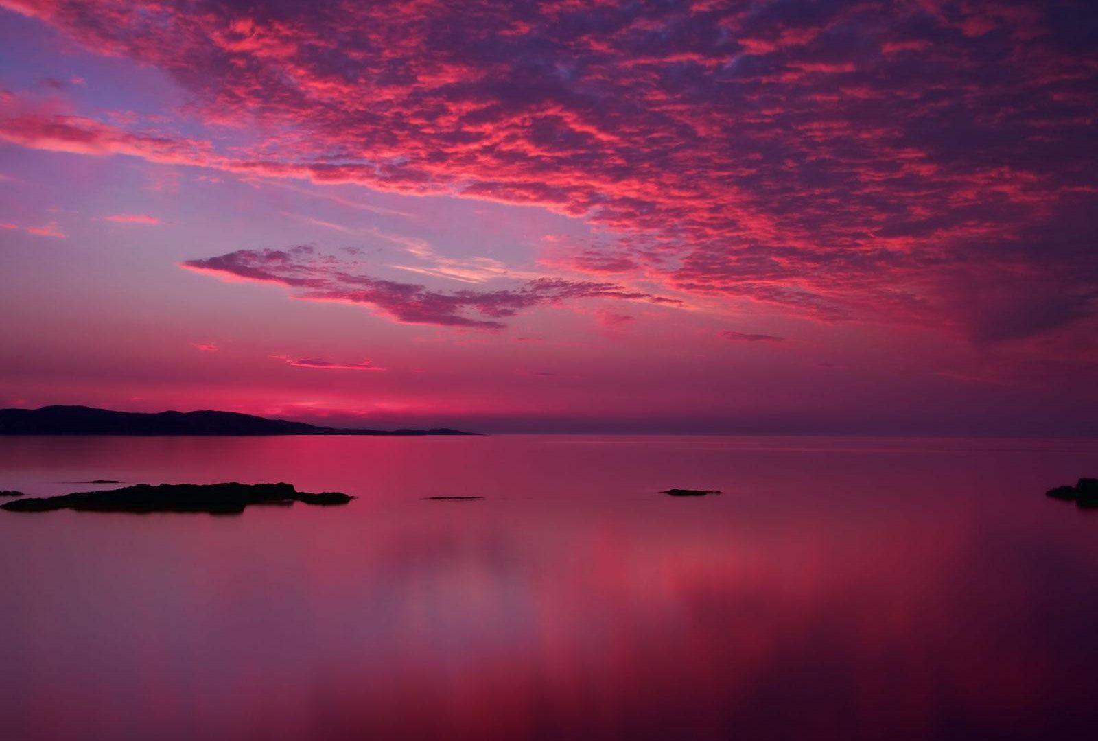 1600x1080 Pink Ocean Sunset hình nền