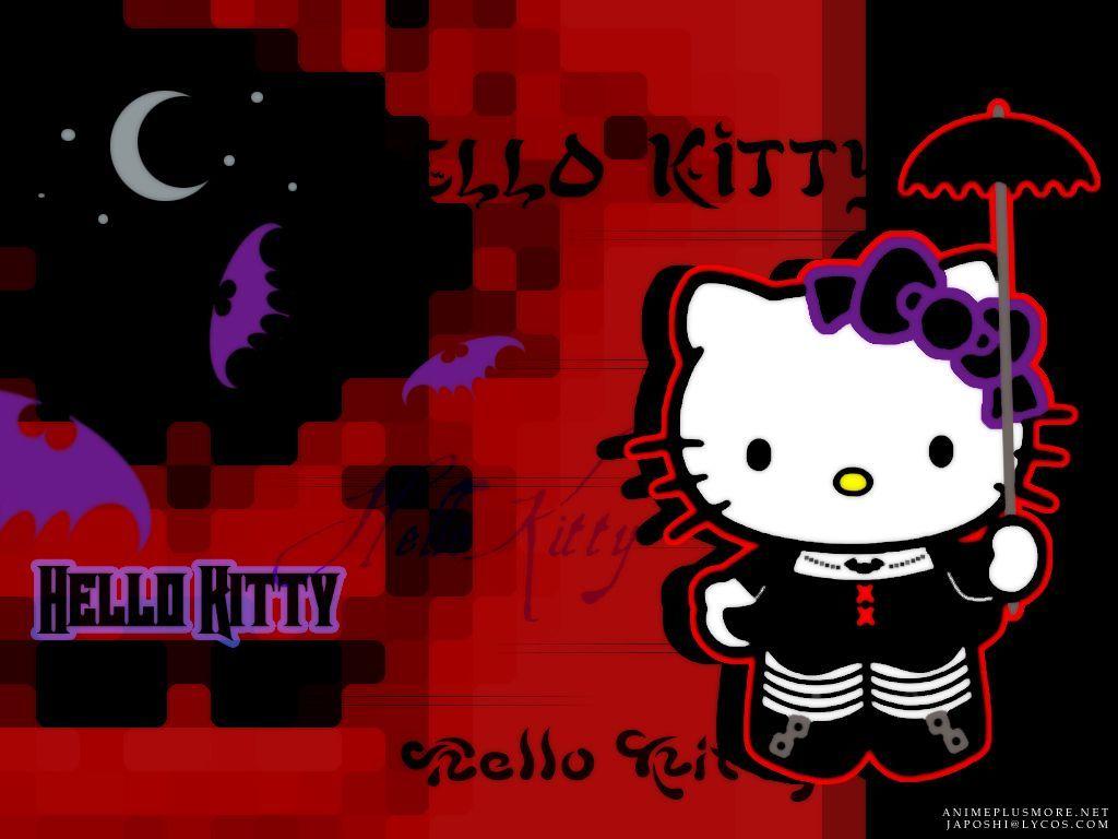 Download Find Emo Hello Kittys Dark Side Wallpaper  Wallpaperscom