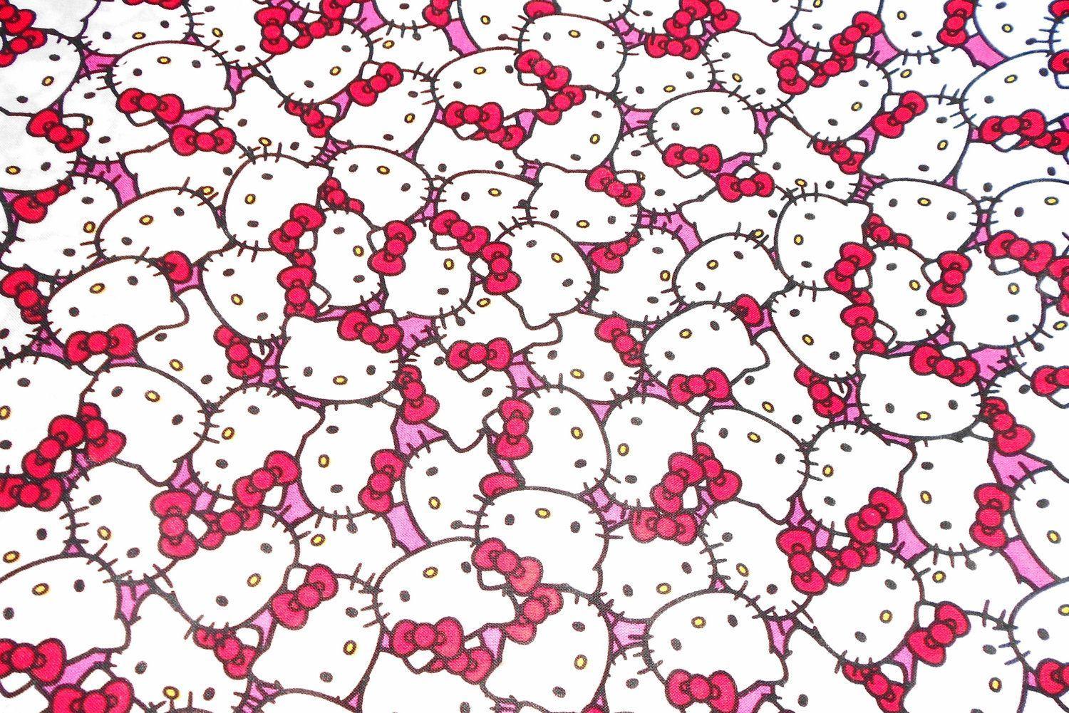 Download Sanrio Desktop Hello Kitty Pink-Striped Background Wallpaper