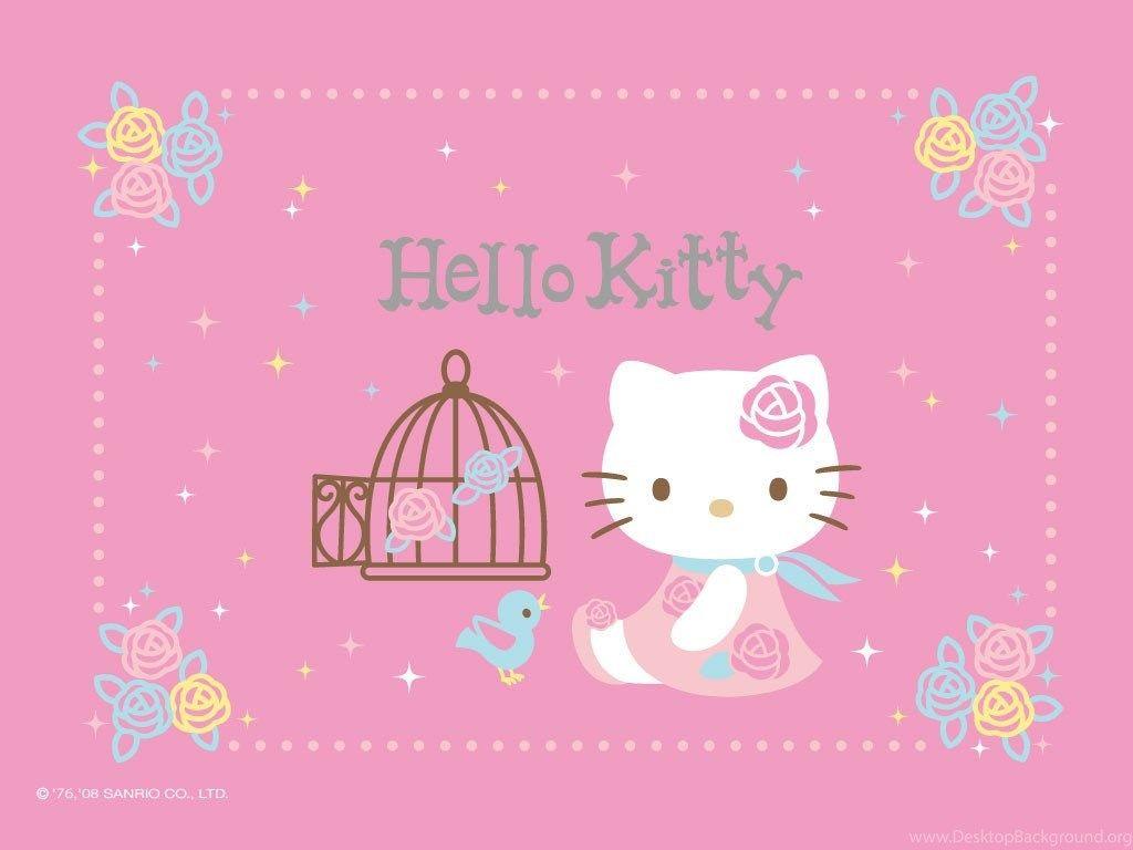 1024x768 Hello Kitty Pink Roses Wallpaper Cute Wallpaper Desktop Background