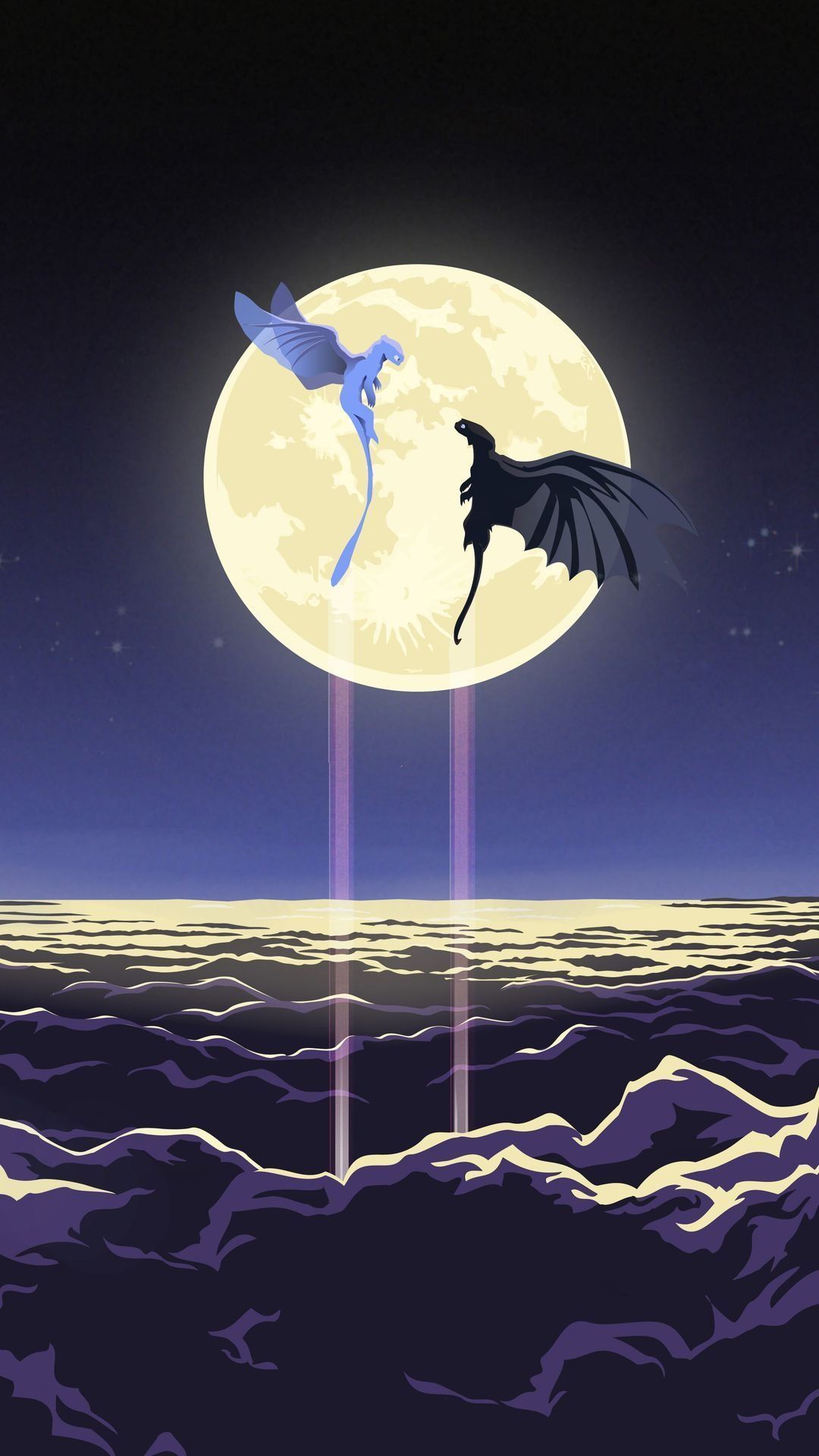 1080x1920 Toothless and light fury Wallpaper