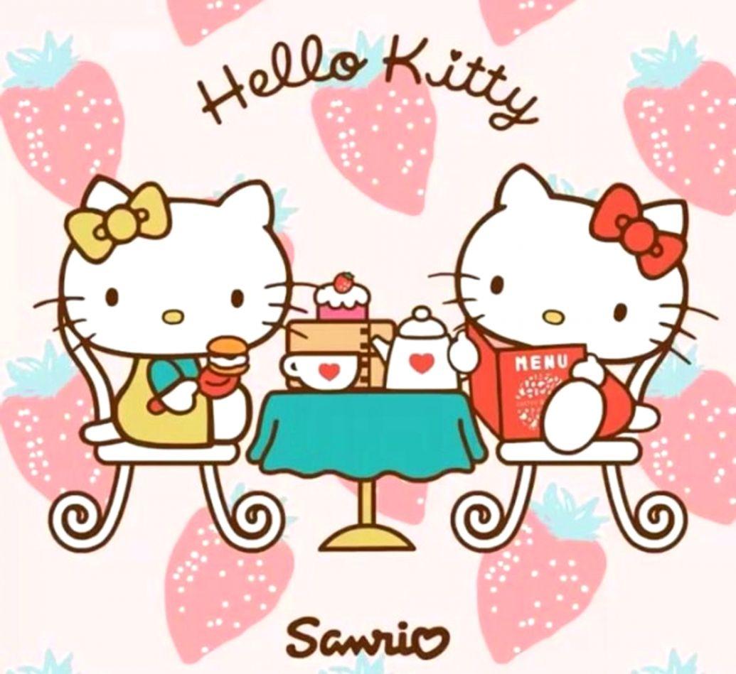 1035x949 Mimmy White And Kitty White Hello Kitty Wallpaper