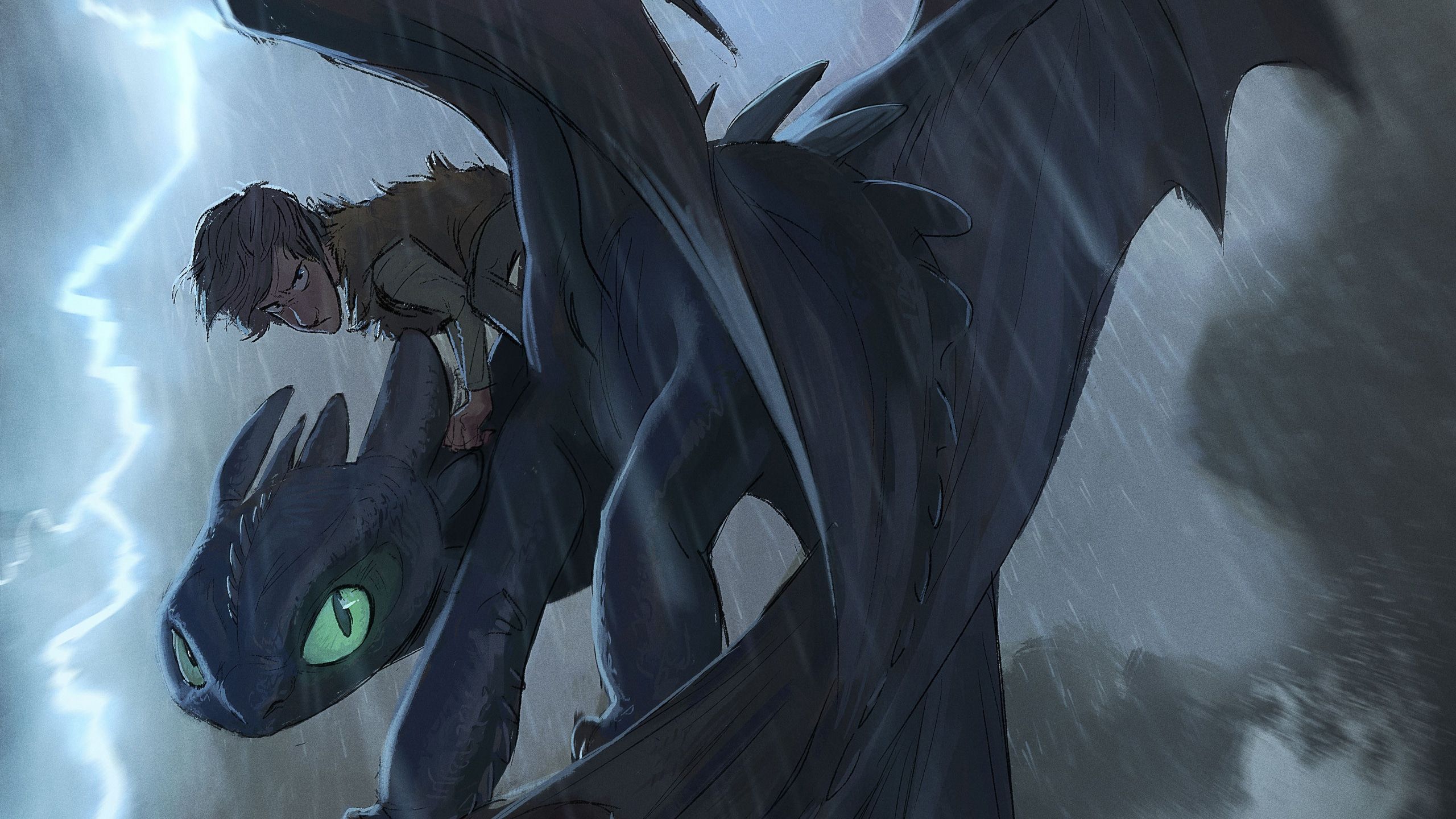 2560x1440 night fury, how to train your dragon