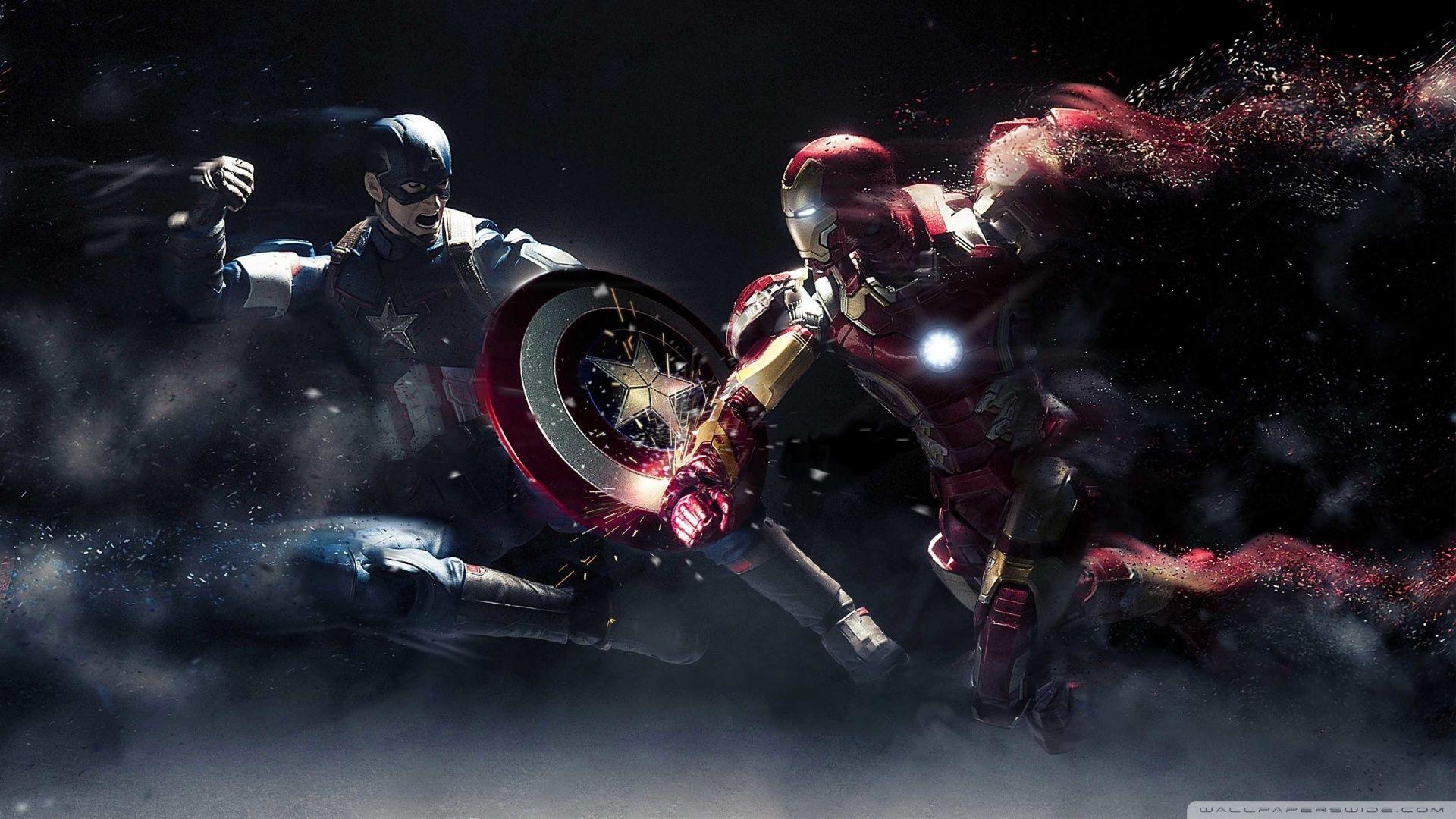 1920x1080 Iron Man Vs Captain America hình nền