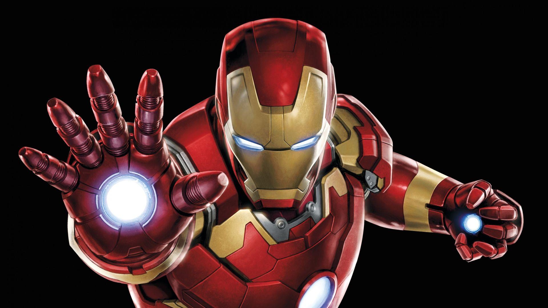1920x1080 Superhero Marvel Iron man trên nền đen Màn hình nền