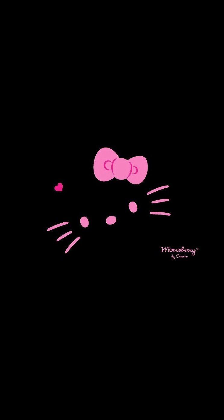 744x1392 Hello kitty dark. hello kitty. Hello kitty background