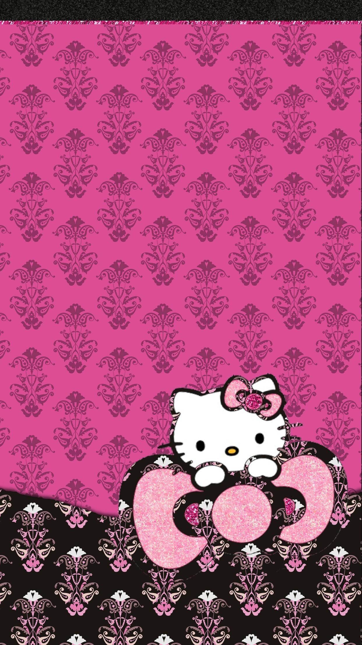 Dark hello pink wallpaper kitty 10+ Ide