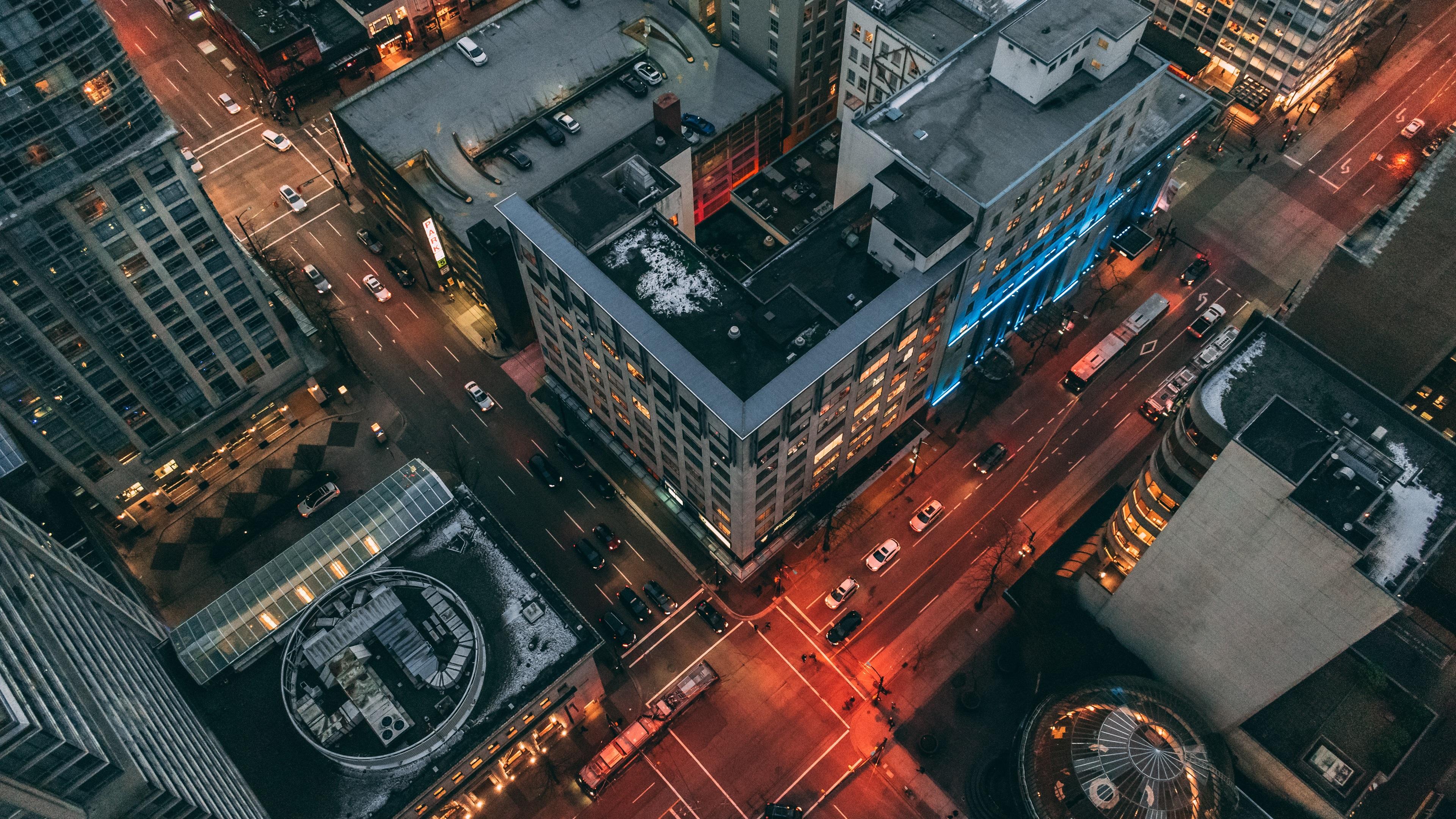 3840x2160 City Buildings Night Wallpaper
