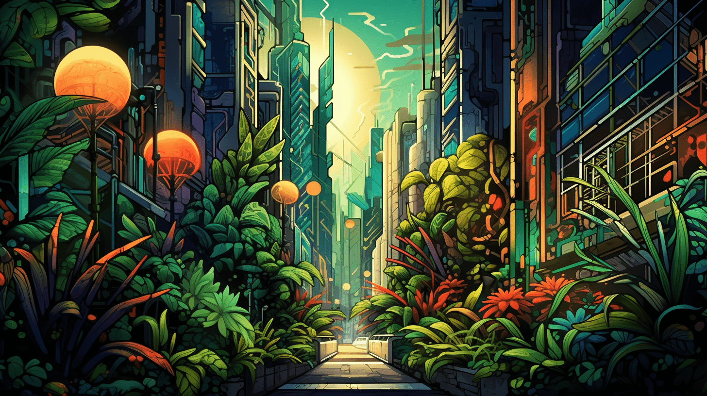 1456x816 Urban Jungle Wallpaper Abstract