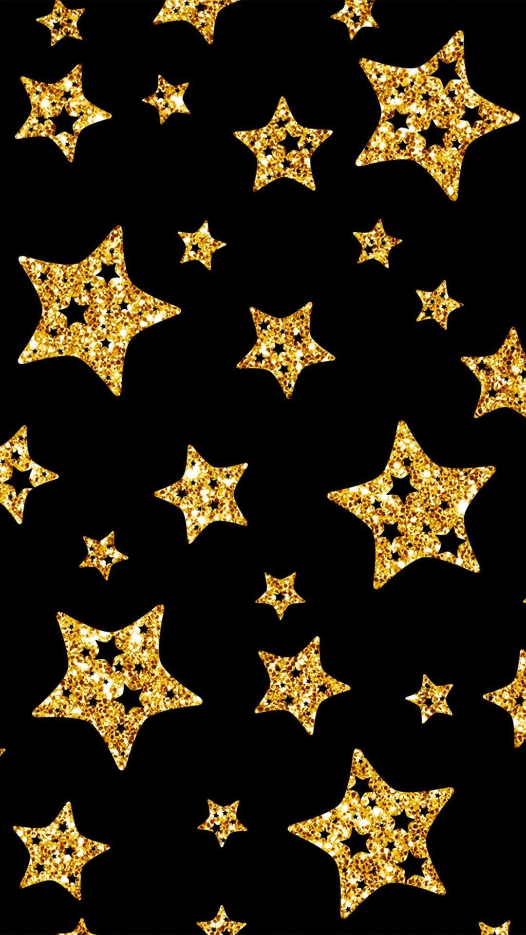 Hình nền những ngôi sao vàng 1080x1920