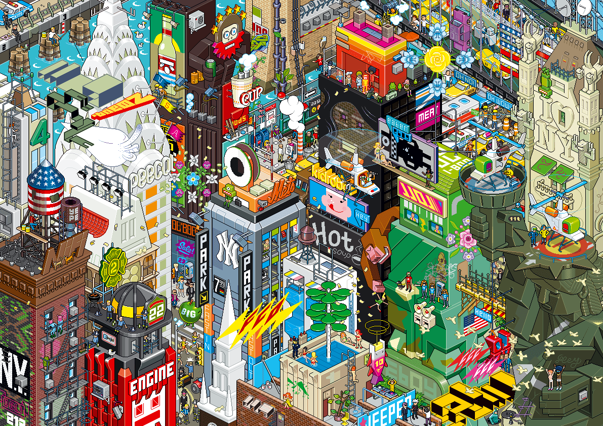 1191x842 Detailed 8 Bit 'Pixoramas' Of Famous Cities. Design Art