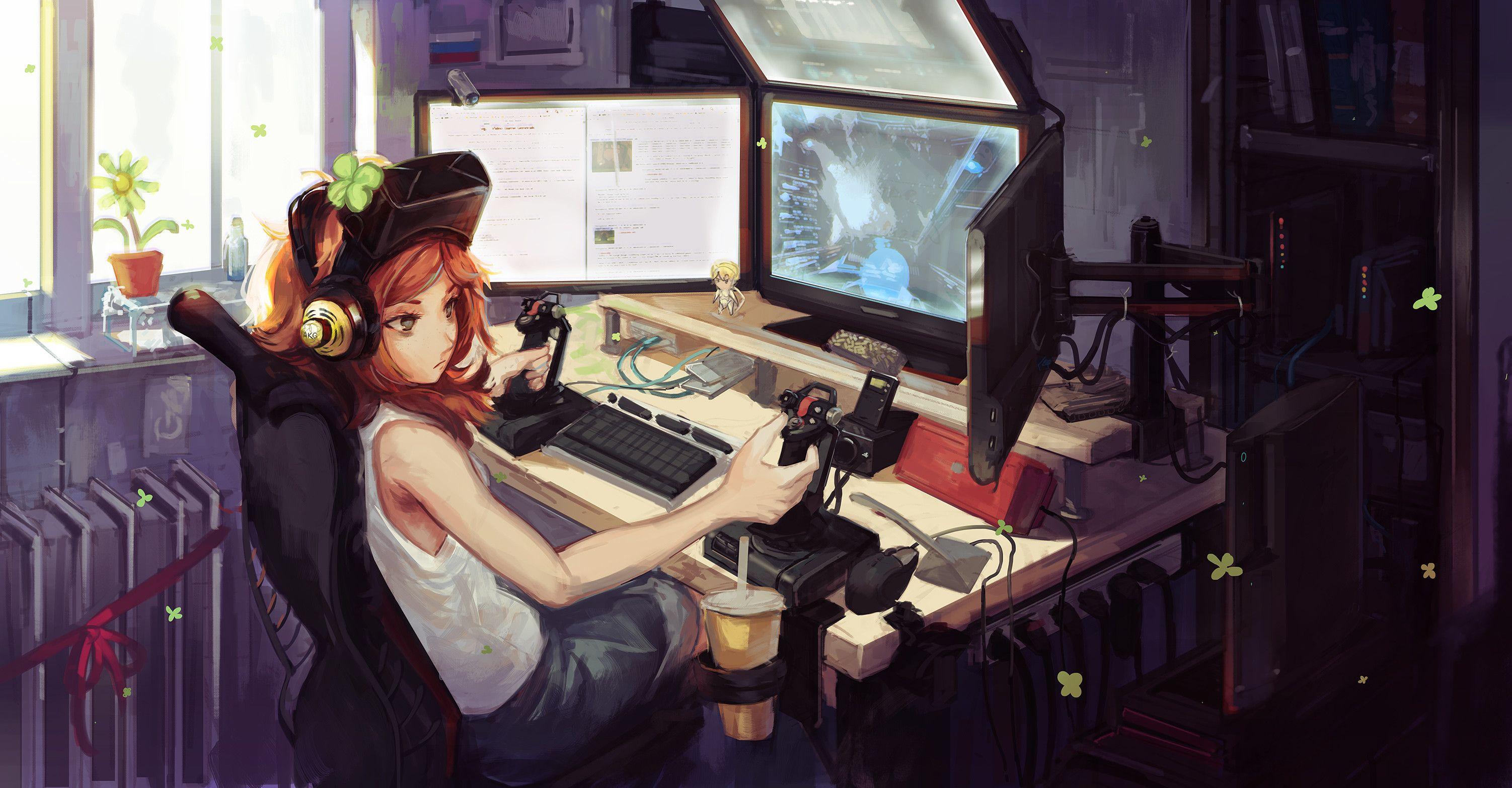 Anime gamer girl HD wallpapers  Pxfuel