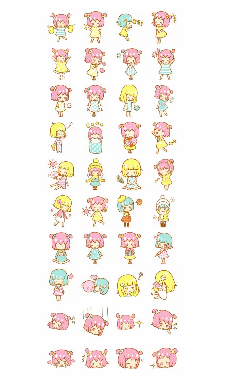 920x1549 Pink And Yellow Girl Kawaii Doodles, Kawaii Art, Kawaii