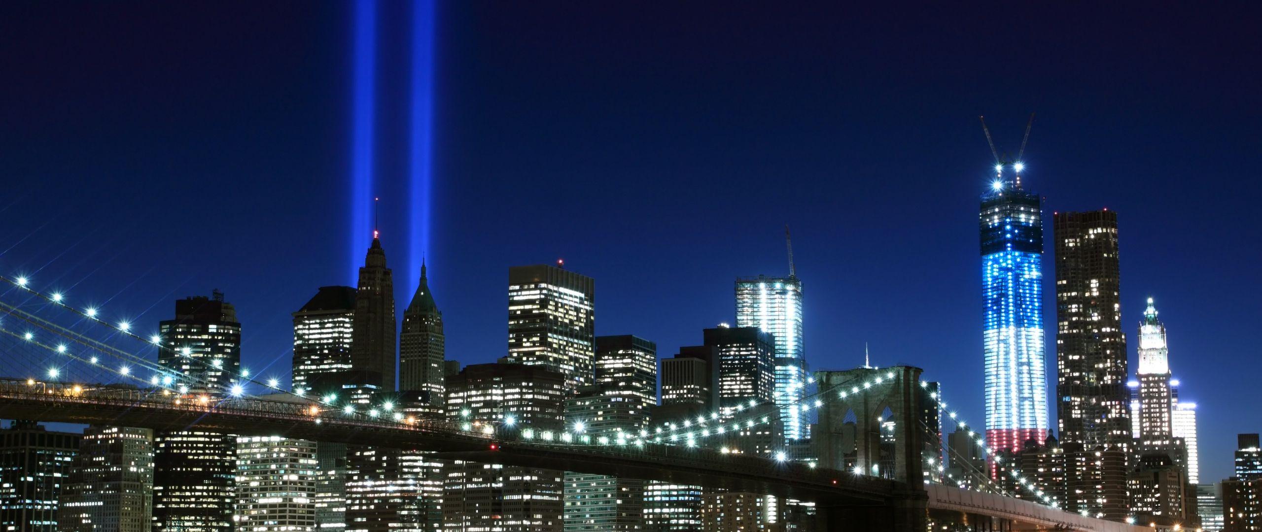2560x1080 HD Background Brooklyn Bridge New York City Night View