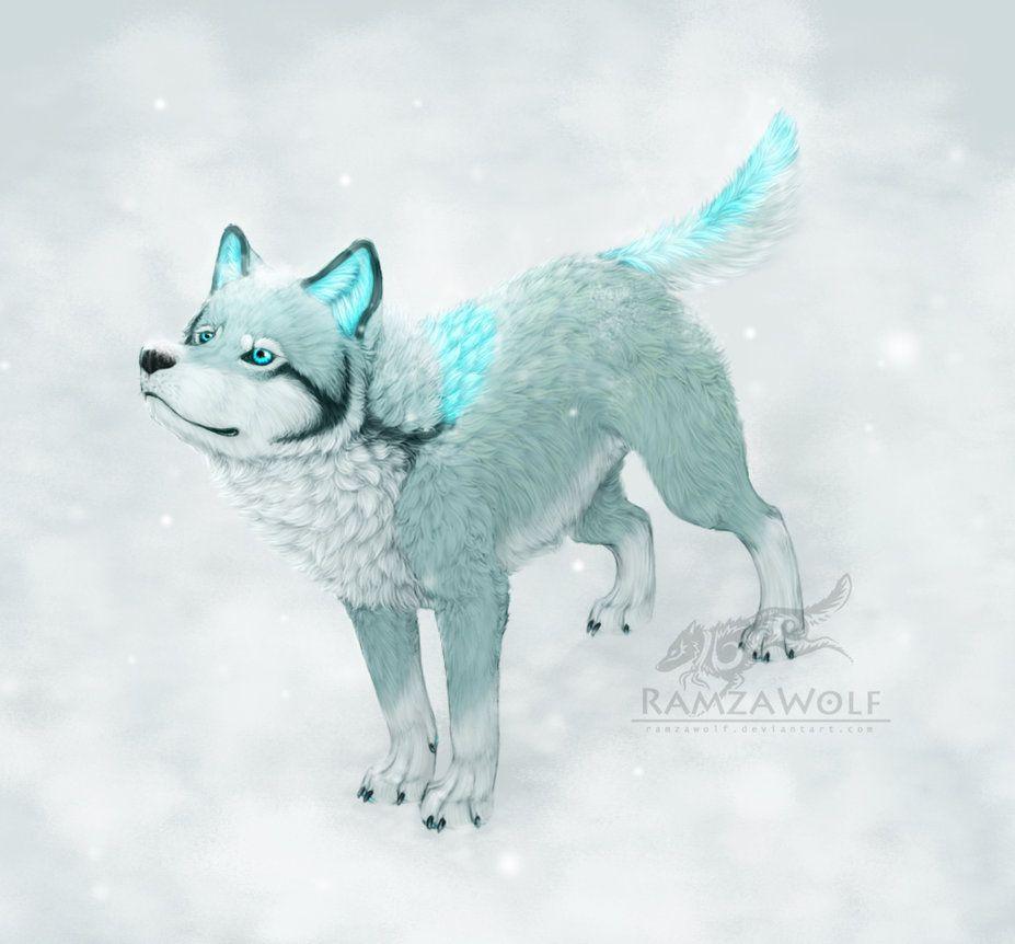 927x862 Anime Ice Wolf With Wings