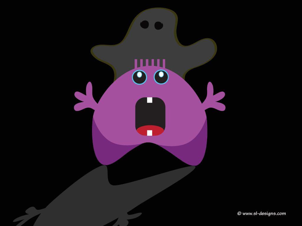 1024x768 Halloween desktop wallpaper monster and ghost-