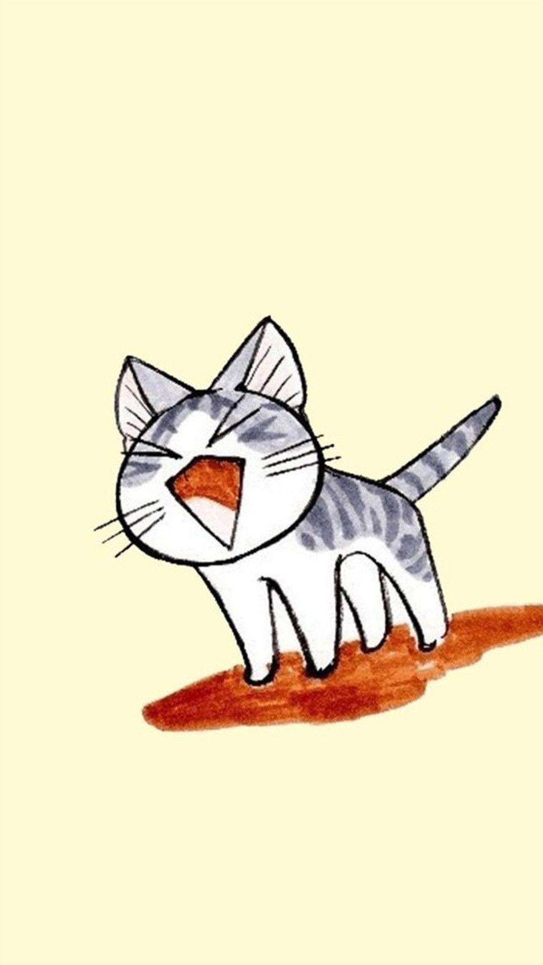 1080x1920 Beautiful Animated Funny Cat Wallpaper