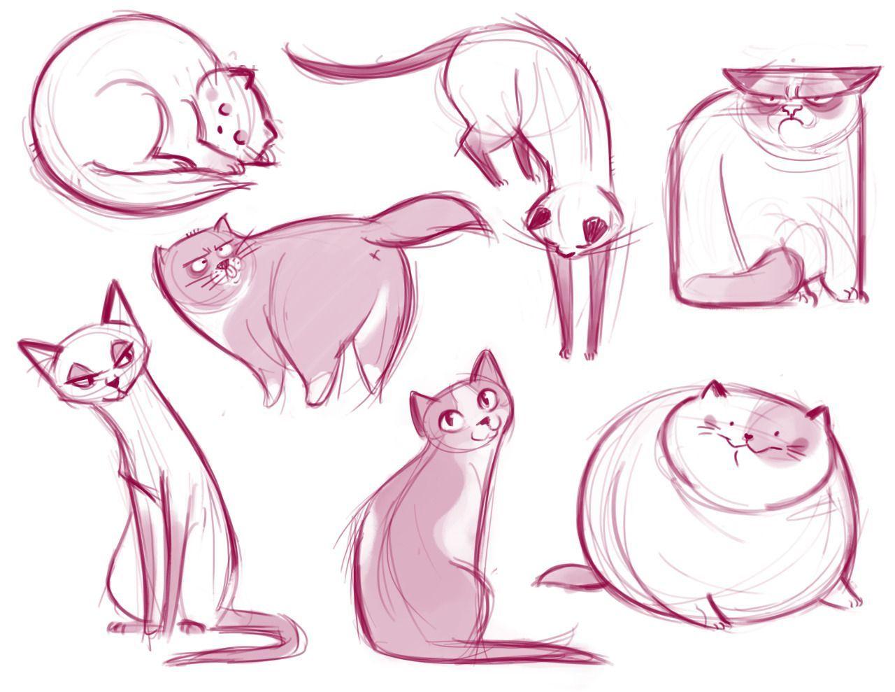 1280x989 Simple 45 Cute Realistic Cartoon Cat Wallpaper