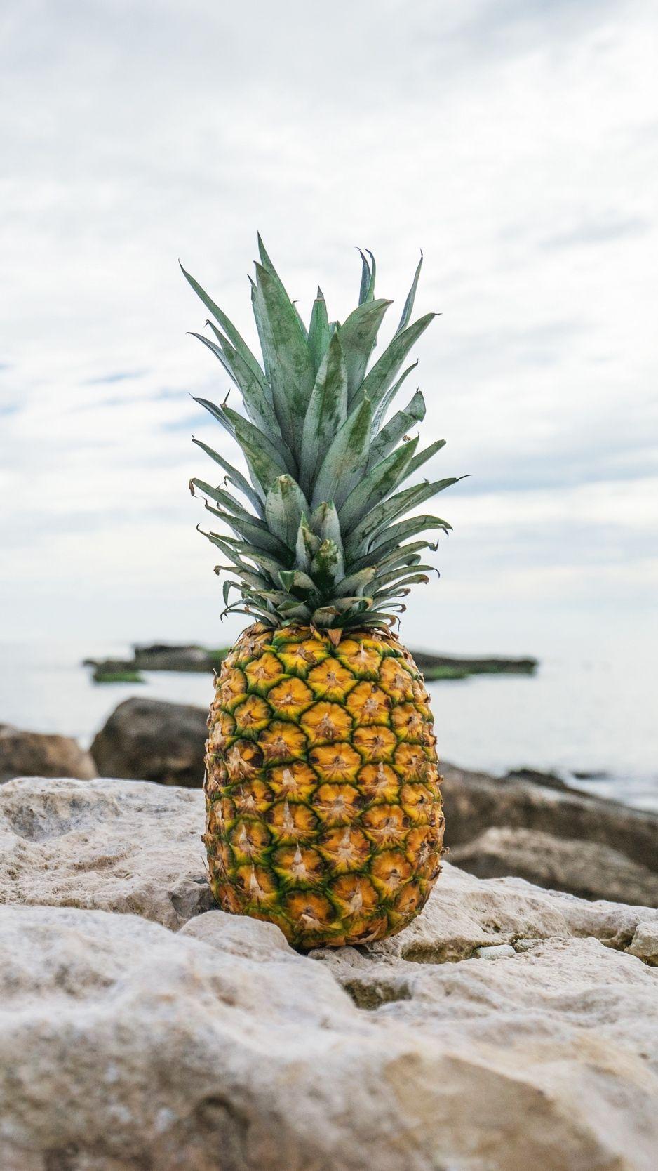938x1668 Download wallpaper 938x1668 pineapple, rocks, beach iphone 8