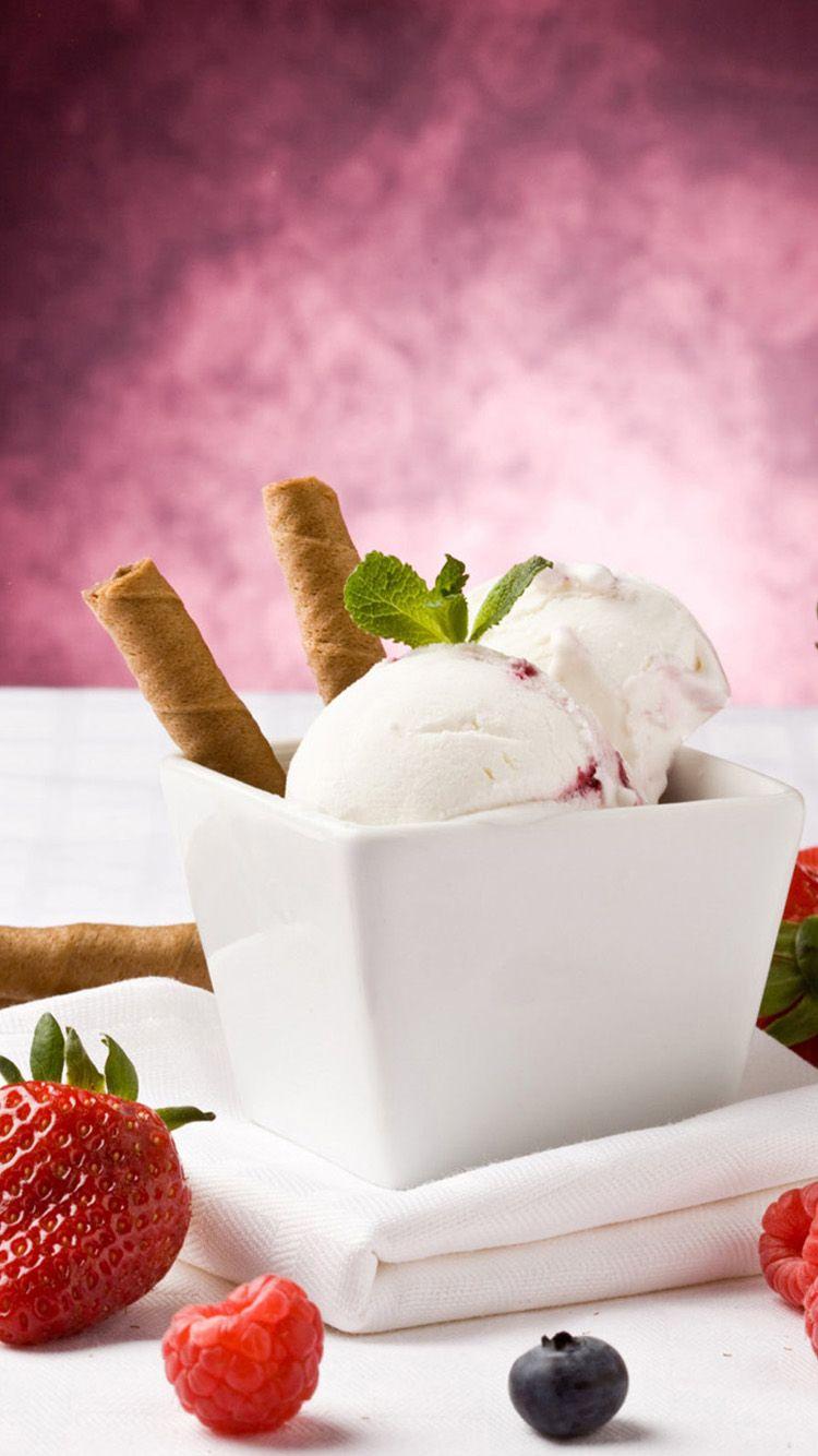 750x1334 Free download Strawberry ice cream cone iPhone 6 Wallpaper