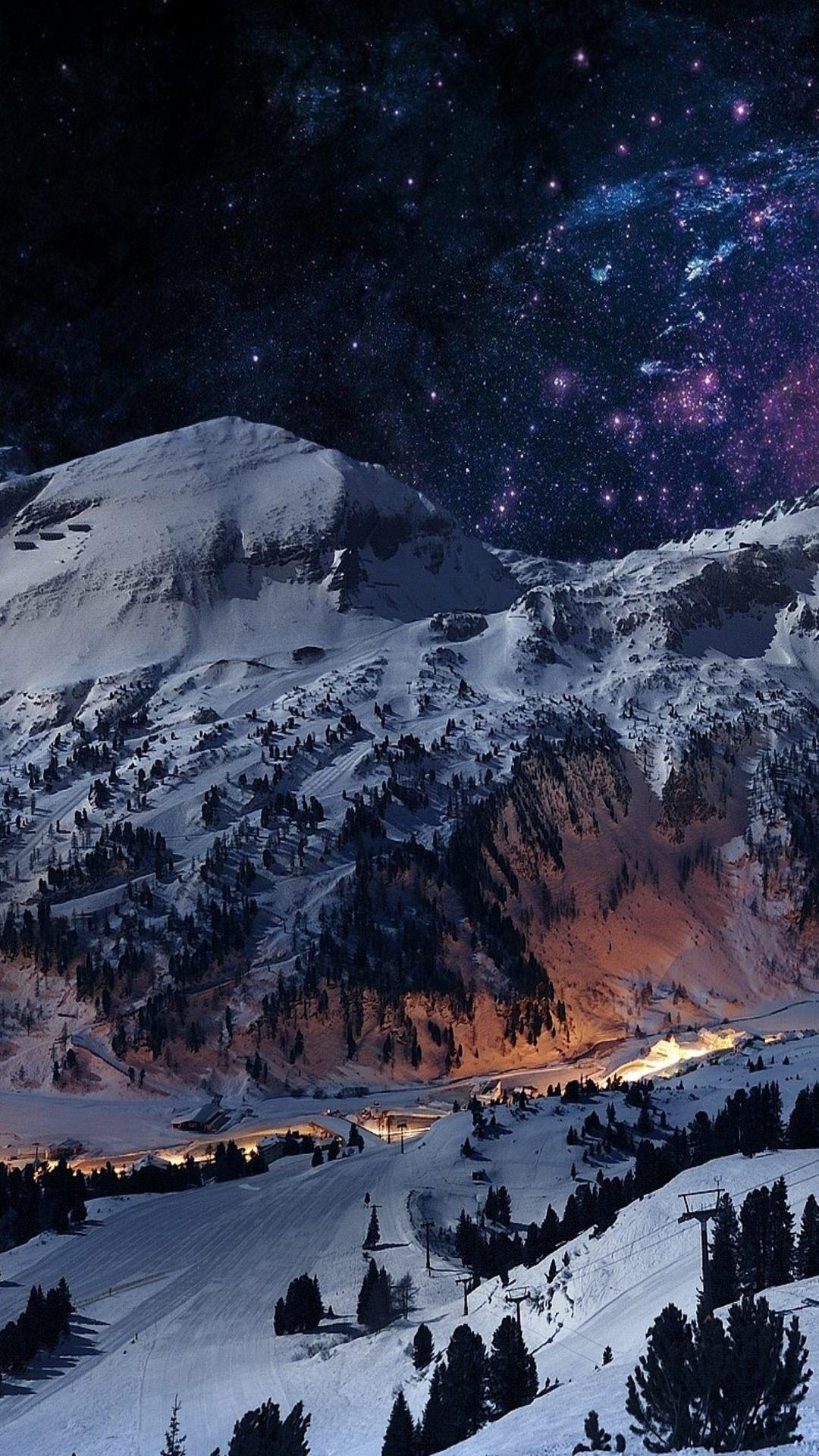 1080x1920 Night Mountain Winter Hình Nền iPhone - Tải xuống tại