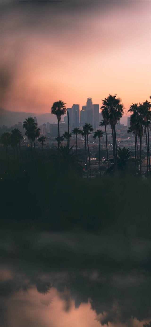 640x1385 Hazy sunset in East Los Angeles from Montecito He. iPhone
