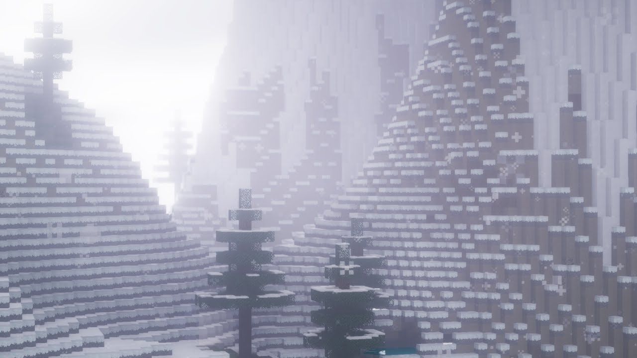 1280x720 Minecraft. Realistic Snow and Rain